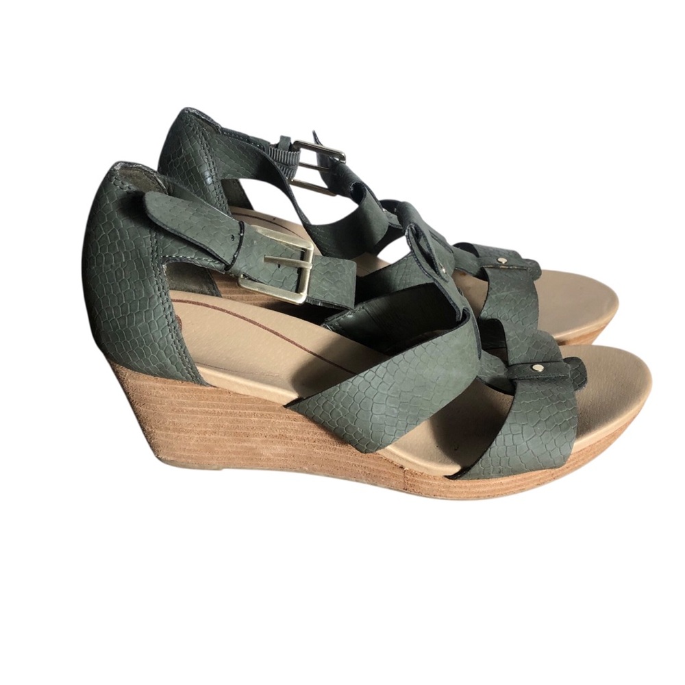 Dr. Scholl’s faux leather wedge heel sandals Sz 7.5M